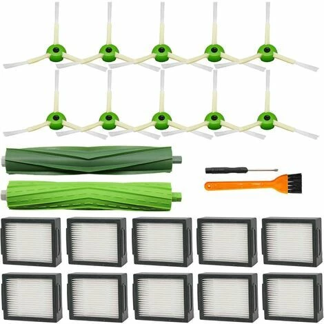 FVO Pack de 21 pièces de rechange pour iRobot Roomba I&E series i7 i7+ i3 i3+ i4 i4+ i6 i6+ i8 i8+/Plus E5 E6 E7 robot aspirateur, 1 jeu de brosses en caoutchouc multi-surfaces, 10 packs de filtres, 10 packs de brosses latérales FVO Pack De 21 Pièces De Rechange Pour IRobot Roomba I&E Series I7 I7+ I3 I3+ I4 I4+ I6 I6+ I8 I8+/Plus E5 E6 E7 Robot Aspirateur, 1 Jeu De Brosses En Caoutchouc Multi-surfaces, 10 Packs De Filtres, 10 Packs De Brosses Latérales -Aspirateur et sac Soldes 66085228 1
