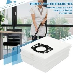 10 Pcs Sac Aspirateur Kärcher WD4 WD5 WD6 WD4 Premium WD5 Premium Sac Kärcher MV4, MV5 Et MV6 Sacs Filtrants De Poussière Adélala -Aspirateur et sac Soldes 66386133 3