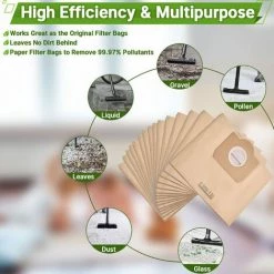 ZOLGINAH Sacs Aspirateur Pour Karcher 6.959-130.0 WD3 WD3P MV3 Sacs Filtrants En Papier De Rechange Pour Aspirateur Wet & Dry, Sac Pour Karcher WD3 Premium Accessoires Pièces Détachées（10 Lots） -Aspirateur et sac Soldes 67634002 5